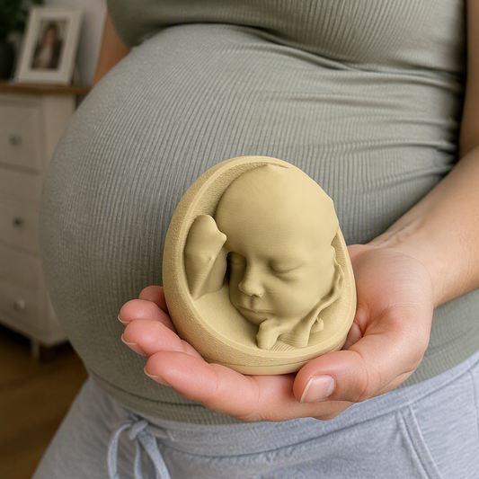 Personalised 3D ultrasound keepsake – Custom baby belly print (Almond)