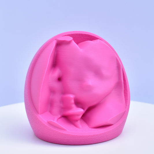Personalised 3D ultrasound keepsake – Custom baby belly print (Dark pink)