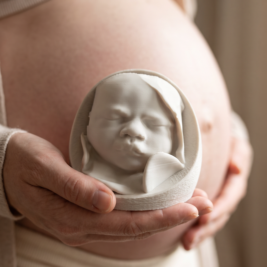 Personalised 3D ultrasound keepsake – Custom baby belly print (Bone white)